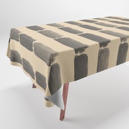 Brown and Tan Grid Brushstroke Pattern 2021 Color of the Year Urbane Bronze and Ivoire Tablecloth