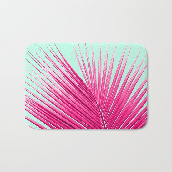 Pink Candy Cane Palm Bath Mat
