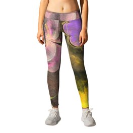Bastiment Concord Flower  ID:16165-003155-40511 Leggings | Polymorphic, Abstract, Watercolor, Composition, Blended, Art, Appeal, Constitution, Flawlesscentralstationinteriordesign, Painting 