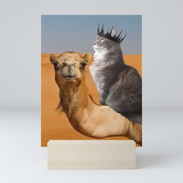 Cat Riding Camel Mini Art Print