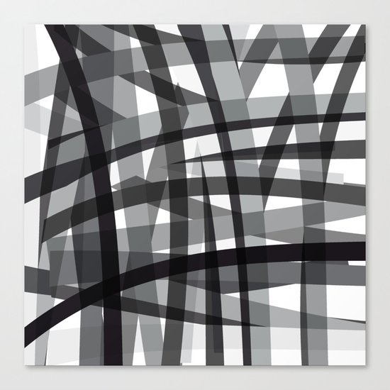 grey crossed stripes Canvas Print