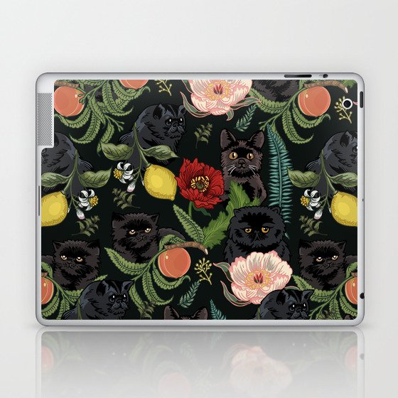 Botanical and Black Cats Laptop & iPad Skin