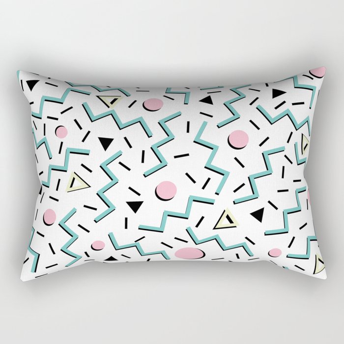 Back to the 80's eighties, funky memphis pattern design Rectangular Pillow
