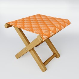 Orange and White Abstract Pattern Folding Stool