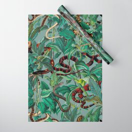 Leaf and Snake pattern Wrapping Paper