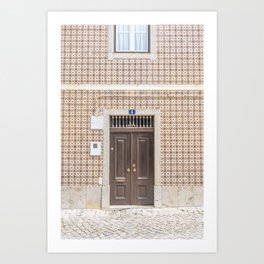 The brown door nr. 4 art print - retro brown tiles, Ericeira, Portugal travel photography Art Print