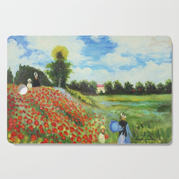Claude Monet - Poppy Field at Argenteuil Cutting Board