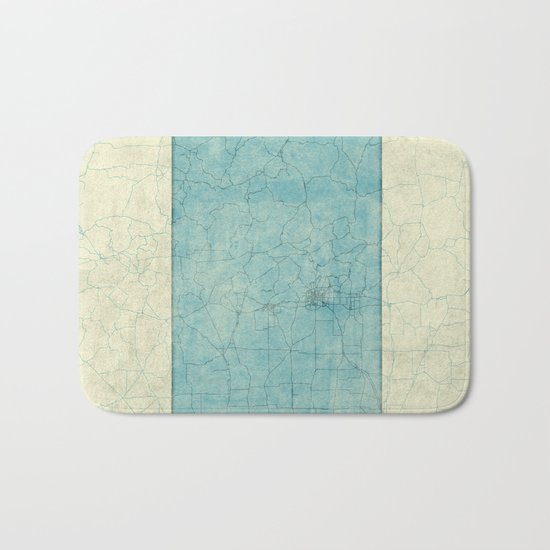 Colorado State Map Blue Vintage Bath Mat