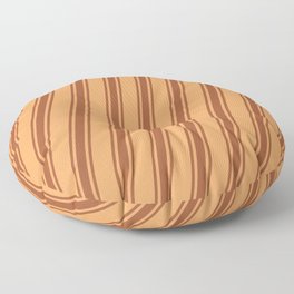 [ Thumbnail: Brown & Sienna Colored Lines Pattern Floor Pillow ]