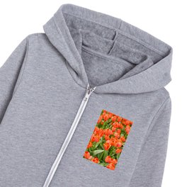 Orange Tulips Kids Zip Hoodie