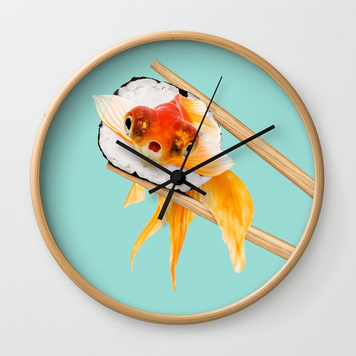 Sushi Goldfish Wall Clock