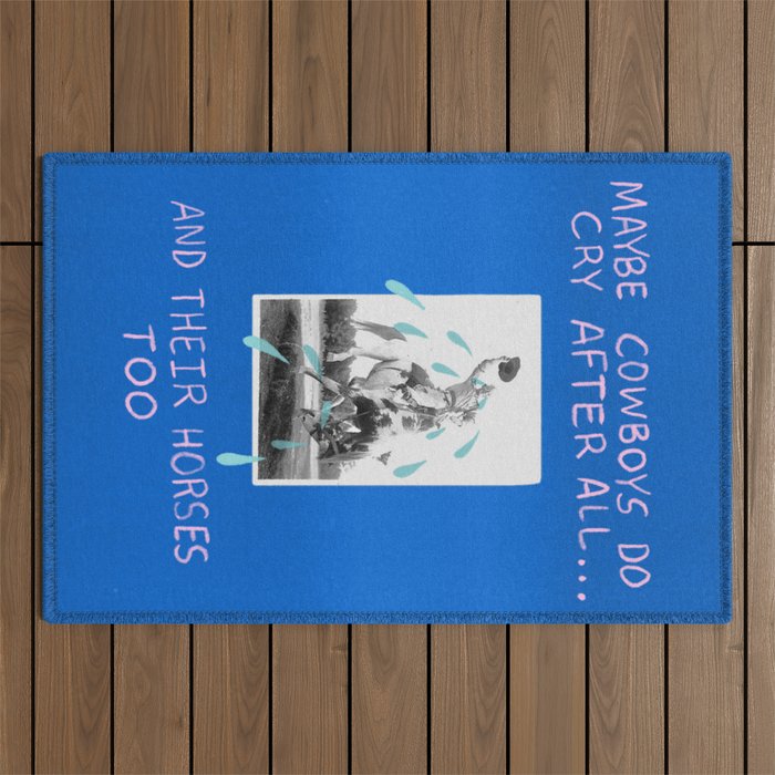 Cowboys Cry Too Outdoor Rug