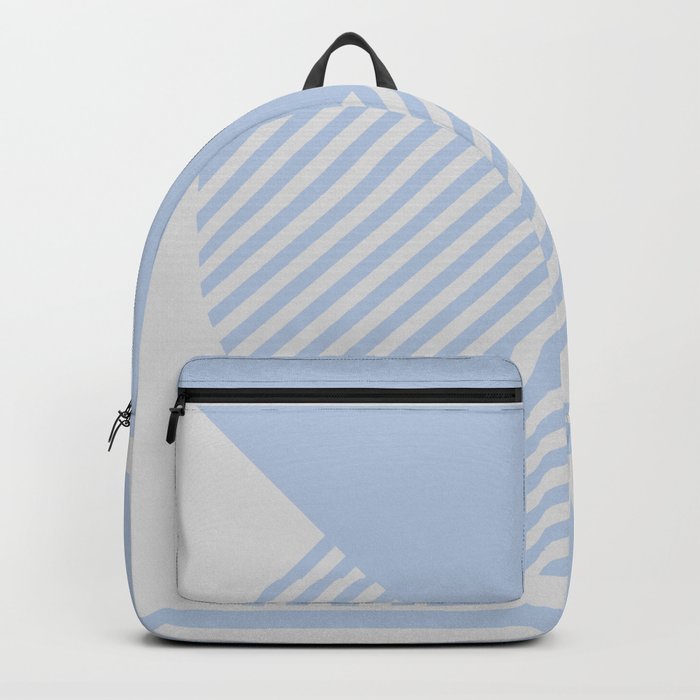 Half Moon Diagonal (Baby Blue and Cream) Backpack by esslev__