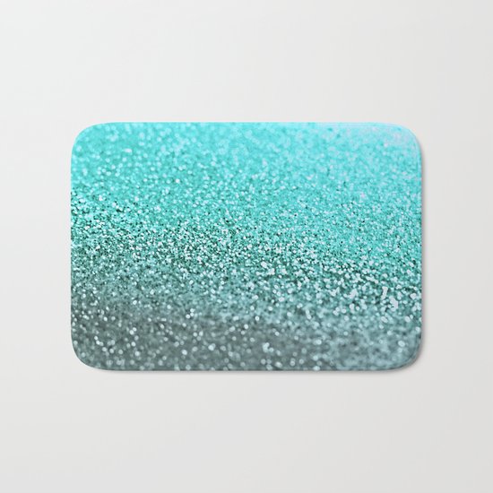 TEAL GLITTER Bath Mat