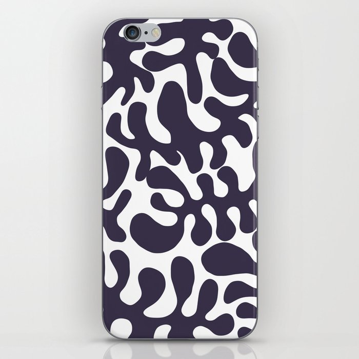 Violet Matisse cut outs seaweed pattern on white background iPhone Skin