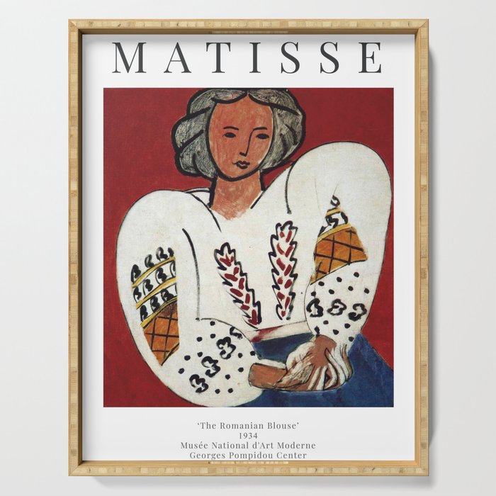 Henri Matisse - The Romanian Blouse - Exhibition Poster Serving Tray