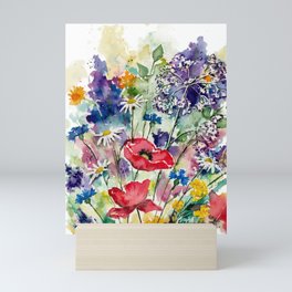 Spring Flowers Watercolour Mini Art Print