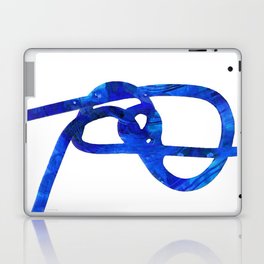 Blue And White Abstract Art - Tangled Up Laptop Skin