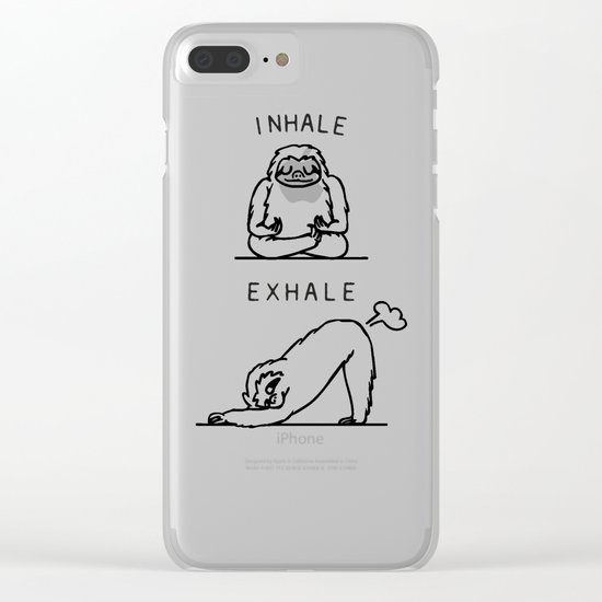 Inhale Exhale Sloth Clear iPhone Case