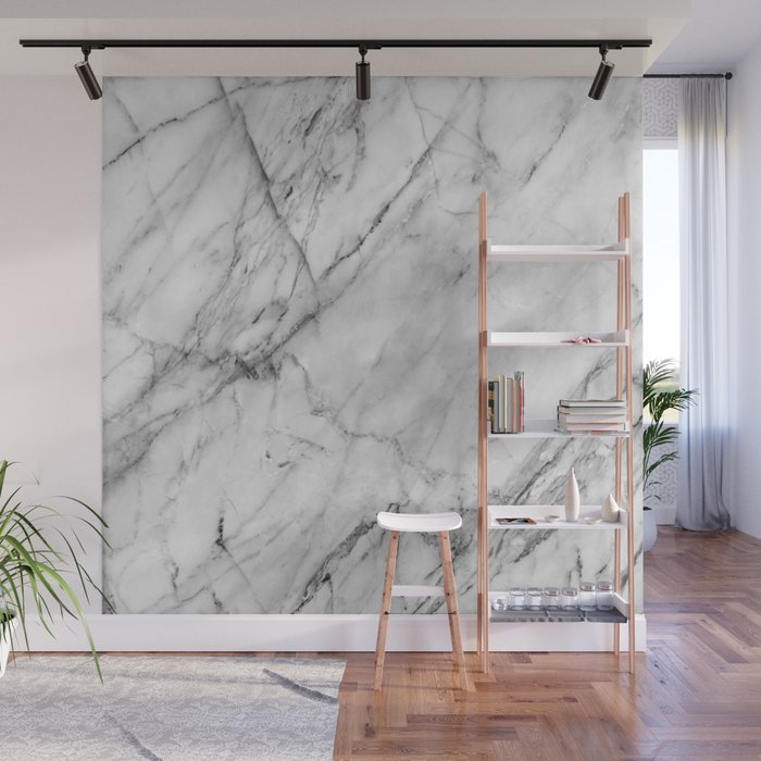 Carrara marble Wall Mural by patternmaker | Society6