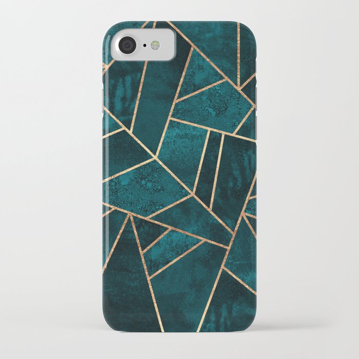 deep teal stone iphone case