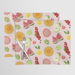 Repeating pattern of sliced fruit and berries Placemat