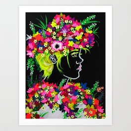 A Midsommar Night's Neon Dream Art Print