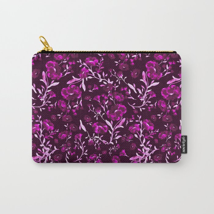 Mysterious flowers in the dark - magenta, purple, black series 2 B Carry-All Pouch
