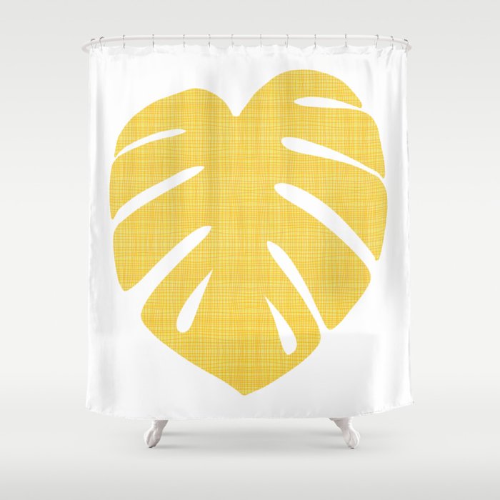 Red and store yellow shower curtain