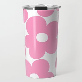 Retro Pink Daisies #1 #decor #art #society6 Travel Mug