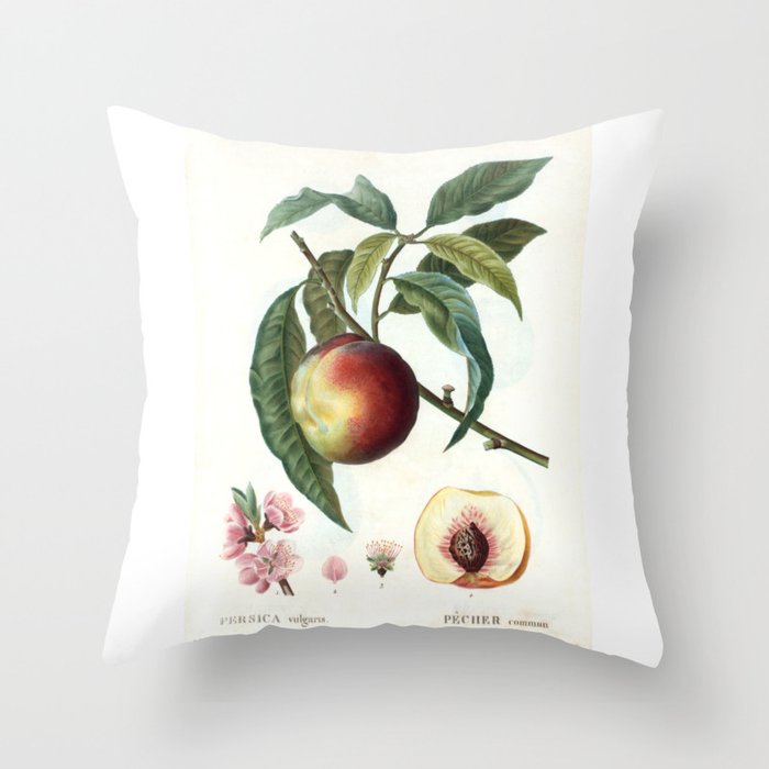 Peach on a branch Throw Pillow