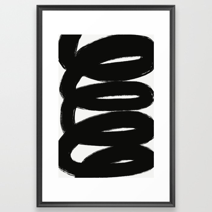 Bold line minimal decorative art Framed Art Print