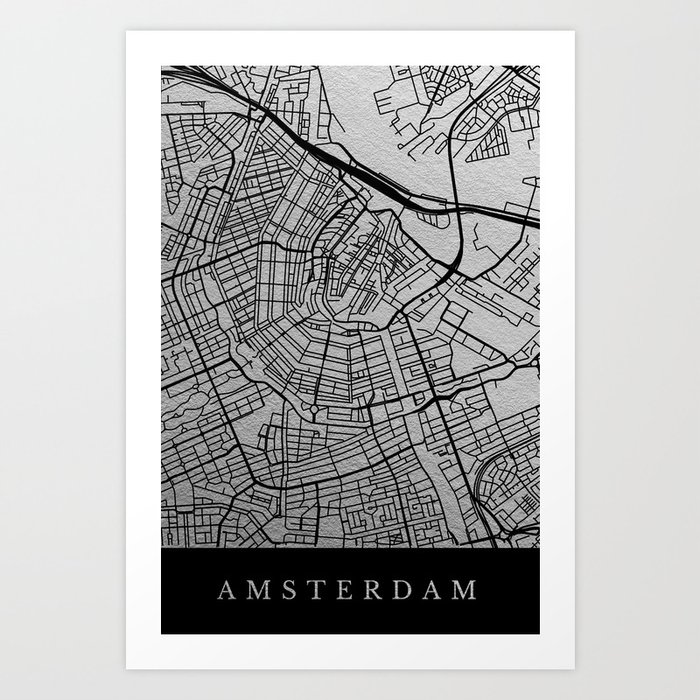 Amsterdam Map Art Print By Dairinne Society6