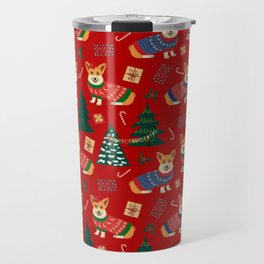 Merry Corgmess- Corgi Celebrate Christmas 2 - Xmas Red Travel Mug