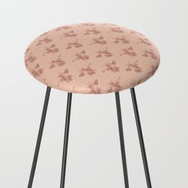 Vintage Rose Gold Honey Bee Pattern Counter Stool