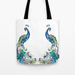 Double Peacocks Tote Bag