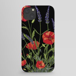 Poppies & Lavendar iPhone Case