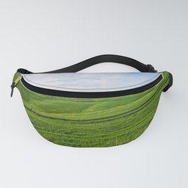 Beautiful spring evening froggy landscape in Tuscany countryside, Italy Fanny Pack