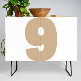 9 (Tan & White Number) Credenza