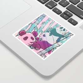 Crystal pandas Sticker