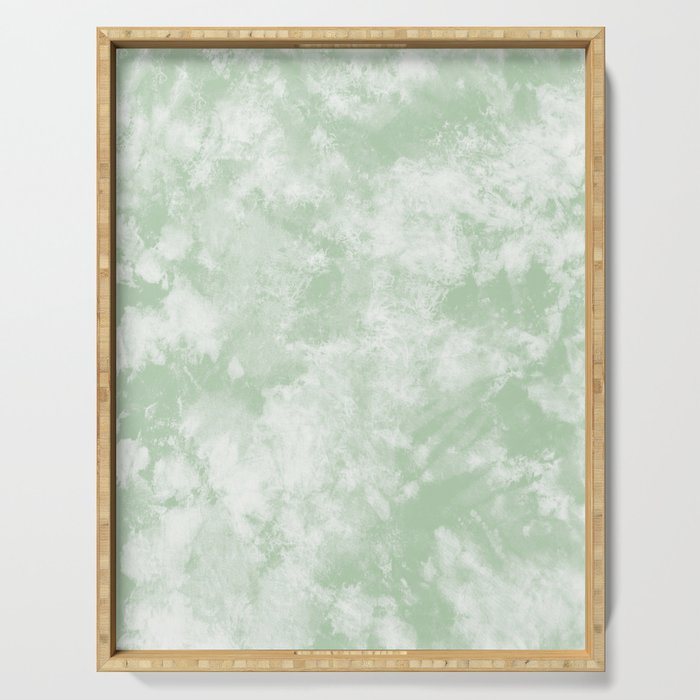 Sage Green Tie Dye Abstract Pattern Serving Tray