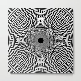 Infinite Greek Circles Metal Print