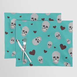 Skulls and Black Hearts Placemat
