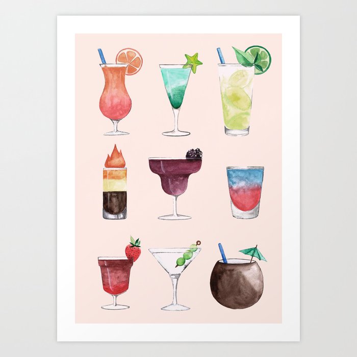 Summer Cocktails 6 Art Print