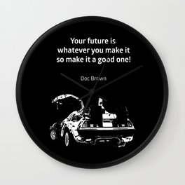 Back to the Future Doc Brown Quote 80s poster Wall Clock
