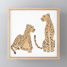 Sitting Cheetahs Framed Mini Art Print