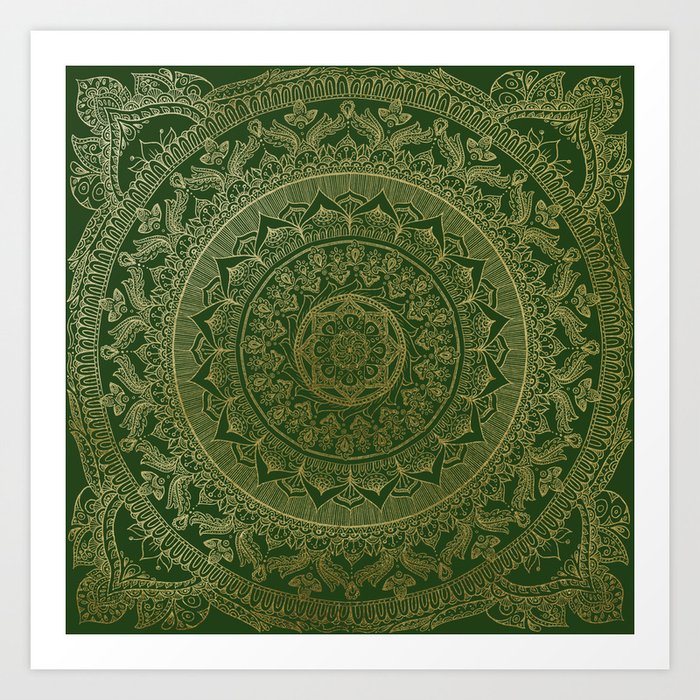 Mandala Royal - Green and Gold Kunstdrucke Mandala Royal - Green and Gold Kunstdrucke