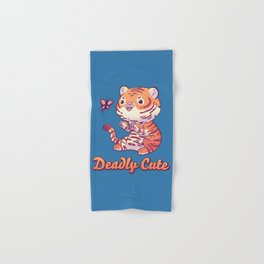 Deadly Cute Tiger // Kawaii, Big Cat, Animals Hand & Bath Towel