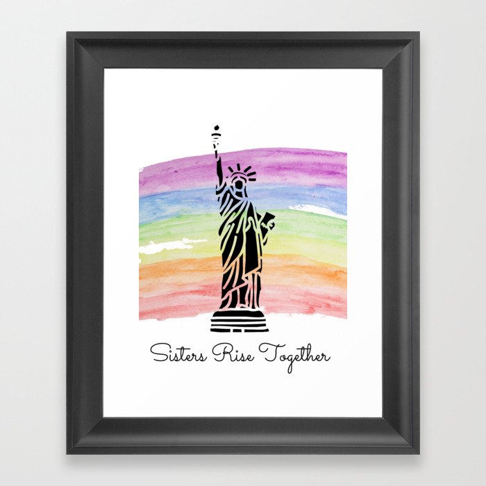 Sisters Rise Together - Rainbow Framed Art Print