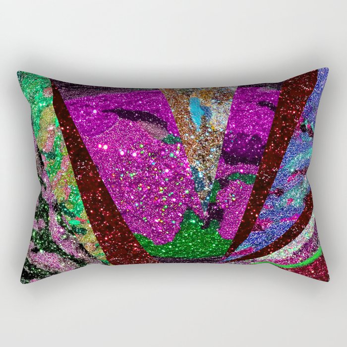 Peacock Mermaid Lavender Abstract Geometric Rectangular Pillow